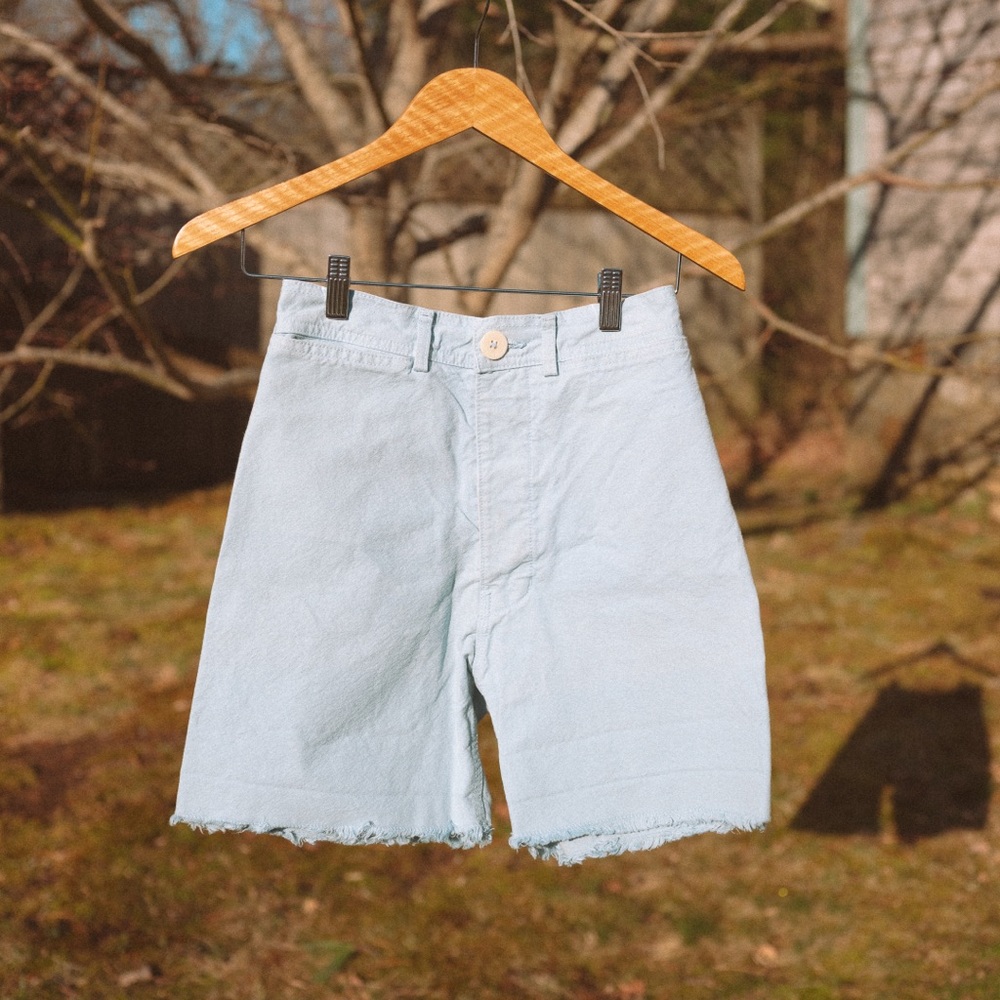 Jesse Kamm Blue Cut Off Shorts